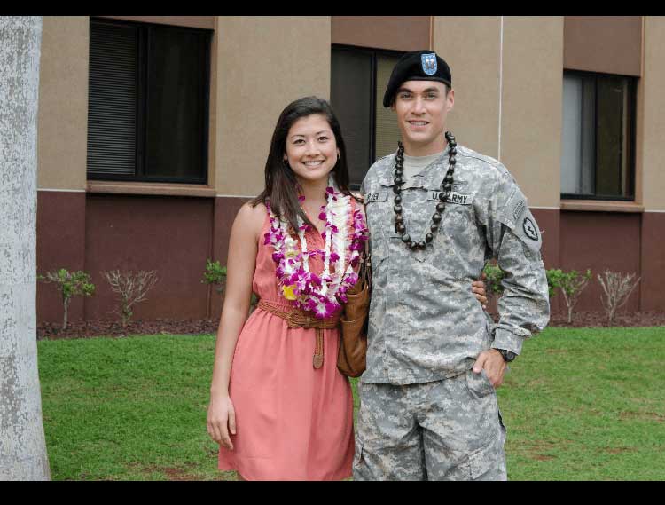 A picture of the US Army man with his wife